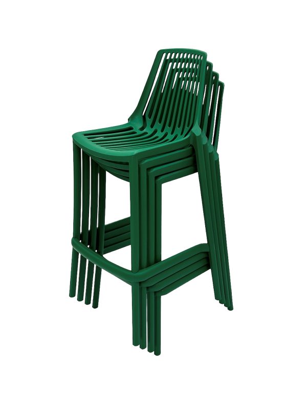 Green Plastic Stacking Bar Stools