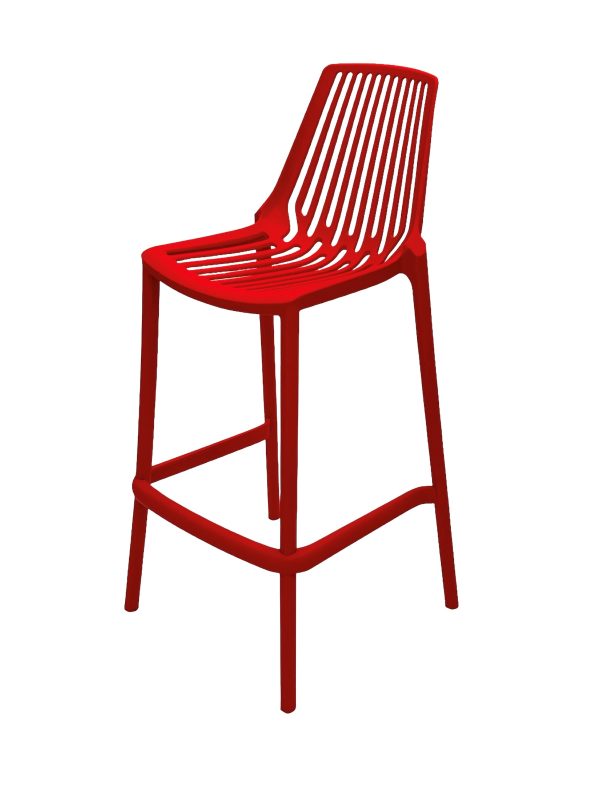 Red Plastic Bar Stools