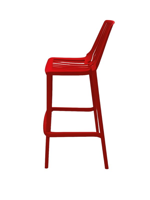 Red Plastic Bar Stools