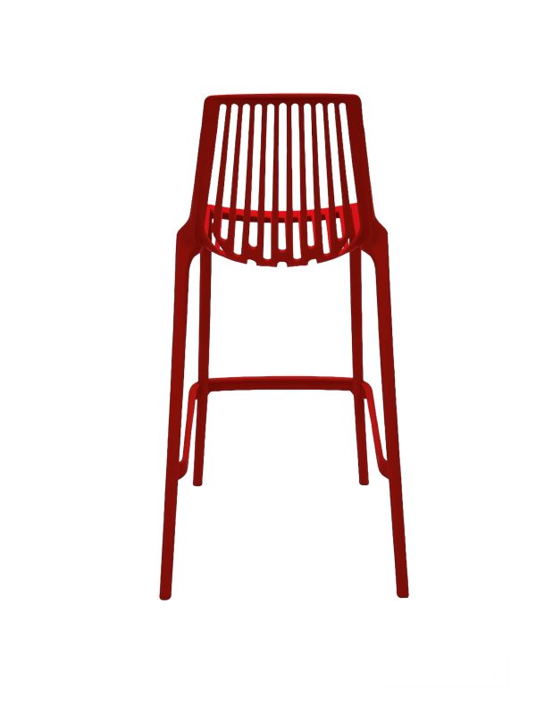 Red Plastic Bar Stools