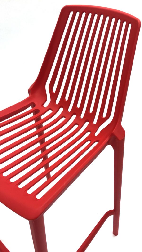 Red Plastic Bar Stool Hire Indoor & Outdoor Events, Exhibitions