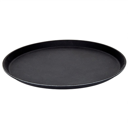 Non Slip Black Drinks Serving Tray 35cm dia - Catering Hire - BE Event Hire