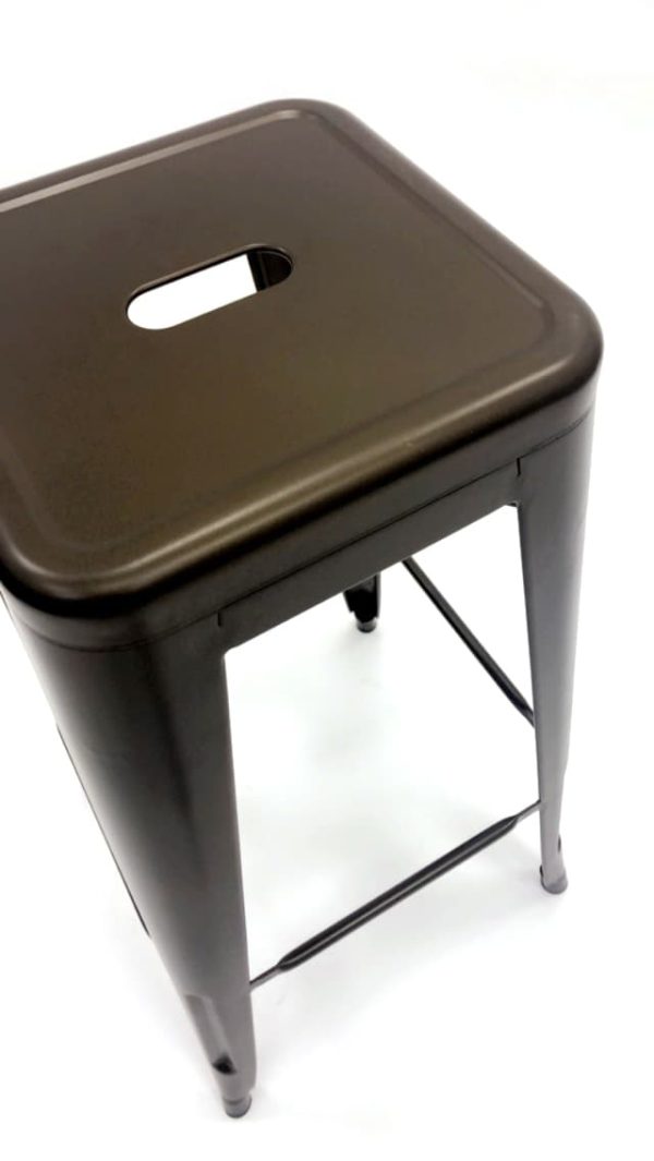 Bronze Tolix Bar Stool Hire - Close Up - BE Events Furniture Hire