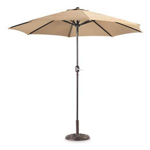 Khaki Parasol - Patio Umbrella to Hire - BE Event Hire