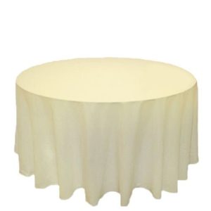 Ivory Table Cloth 88'' (Round) - Weddings, Events - BE Event Hire