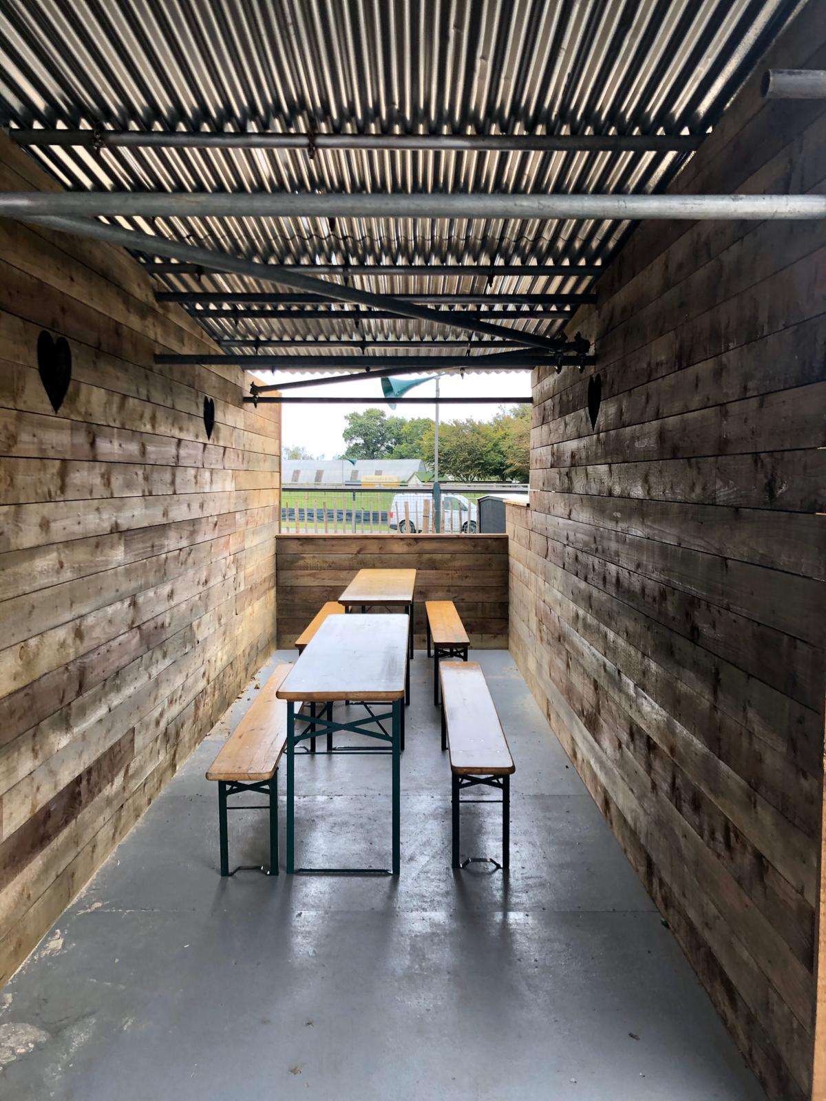wooden bench hire - fold away outdoor bench hire - be