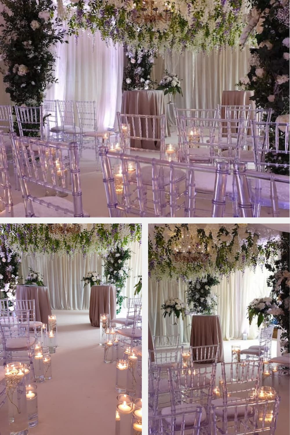Beautiful Wedding Ceremony with Crystal Chiavari Chairs - BE Event Hire