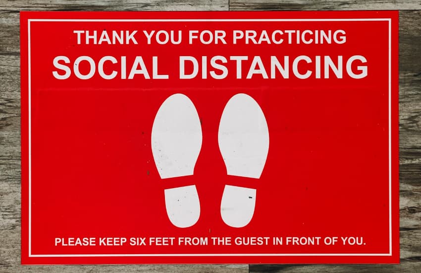 Social Distancing Tips for Events - Social Distancing Guest Sign - BE Event Furniture Hire