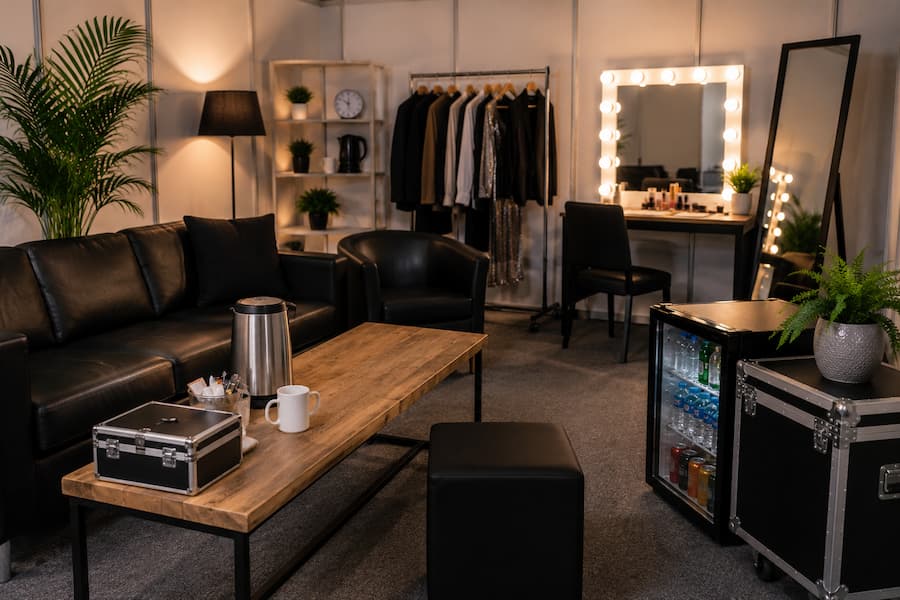 Filming Locations Green Room, Dressing Room Hire Guide - Be Event Furniture Hire