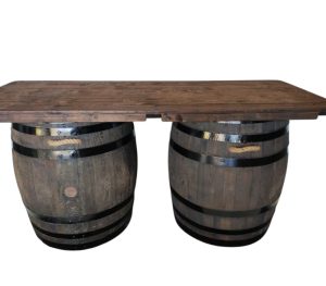 Rustic Barrel Table 6' Hire - BE Event Furniture Hire
