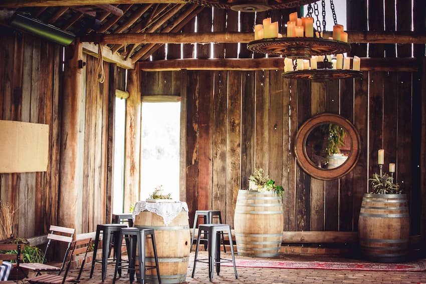 Rustic Barrel Wedding Set Up - Stand Alone Barrels - BE Event Furniture Hire