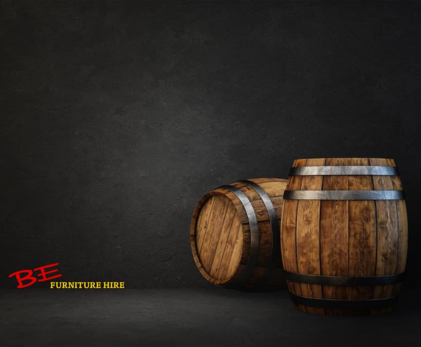 New Rustic Barrels ready for Hire for Weddings and Events - BE Event Furniture Hire 