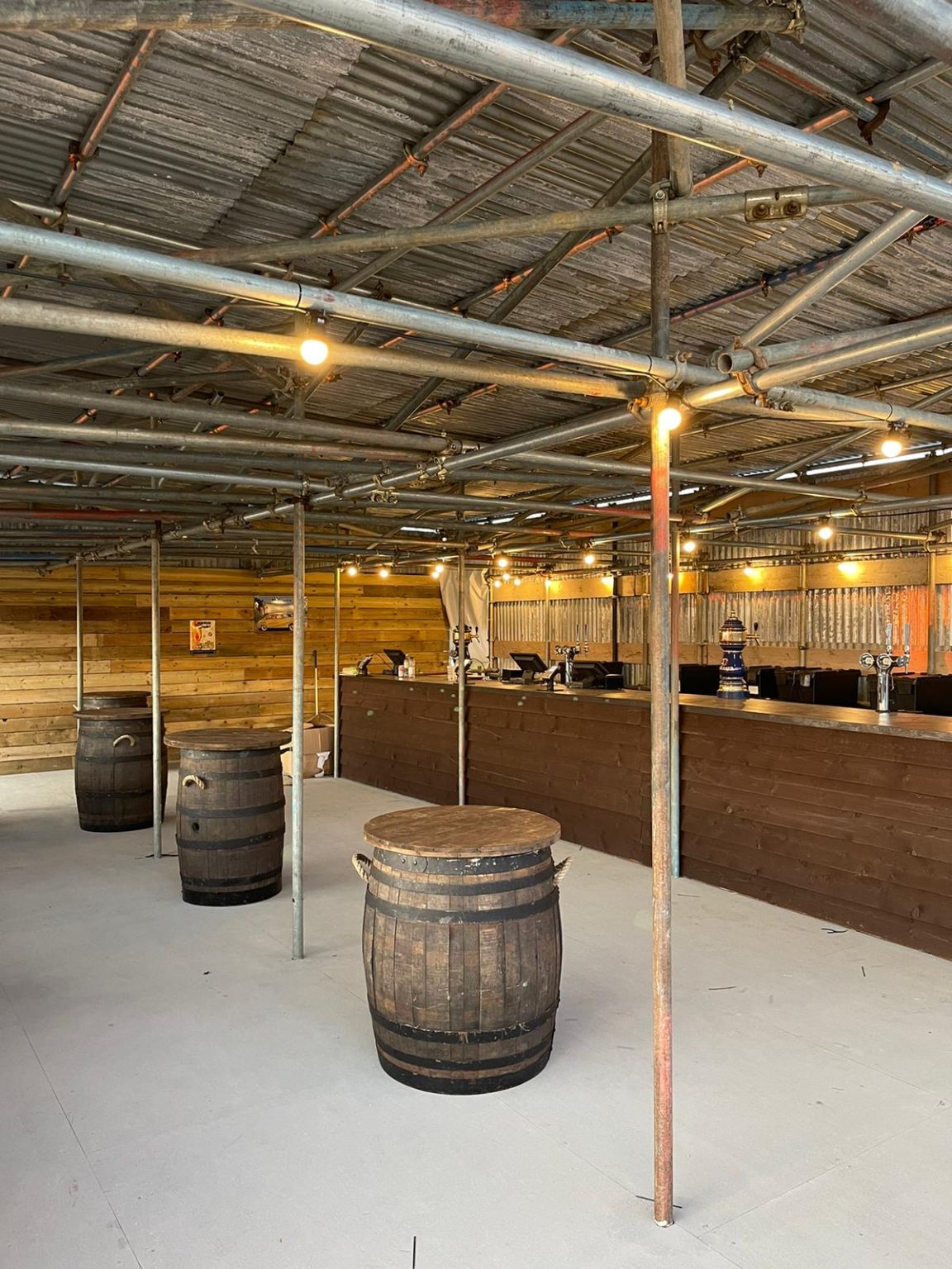 Rustic Wood Barrel Table Hire Weddings, Events BE Event Hire