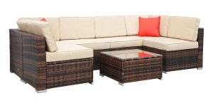 Rattan 6 Seater Furniture Set Hire - BE Event Furniture Hire