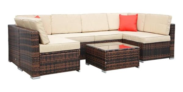 Rattan 6 Seater Furniture Set Hire - BE Event Furniture Hire