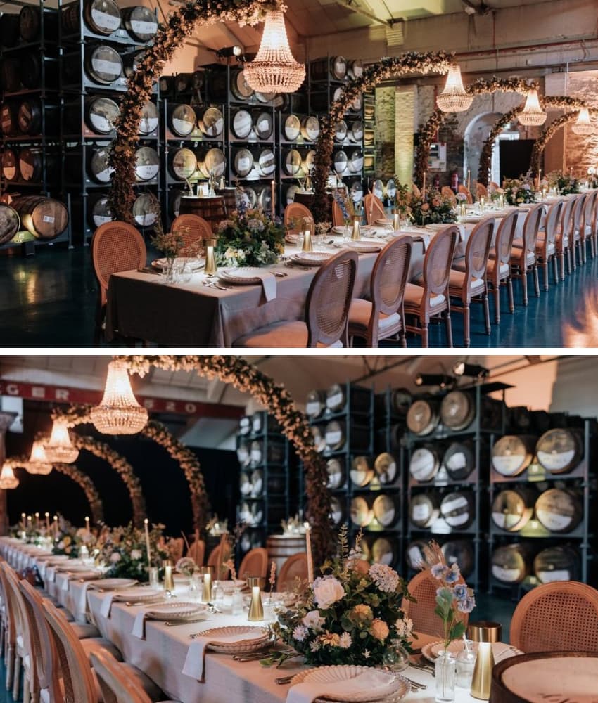 Cane Back Louis Chair Wedding Set Up - BE Event Furniture Hire