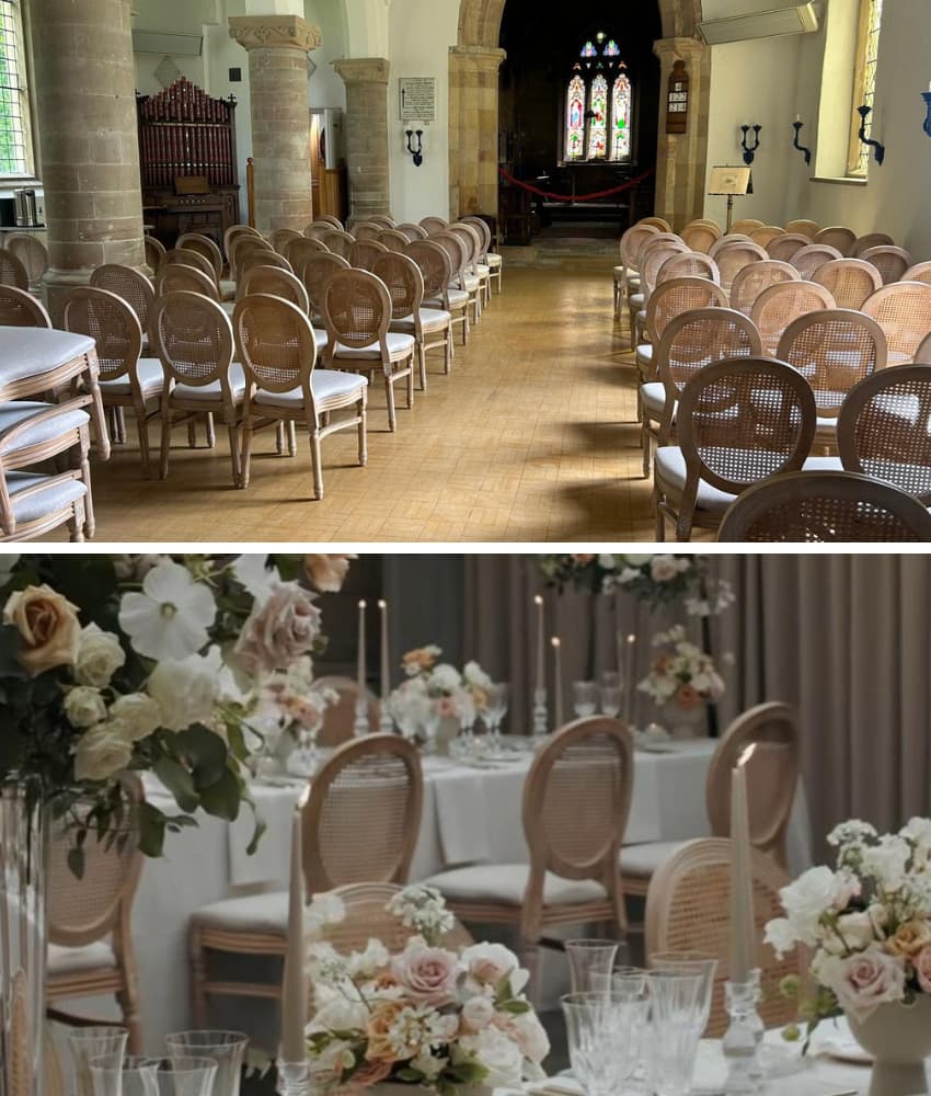 Cane Back Louis Chairs for Wedding - BE Event Furniture Hire